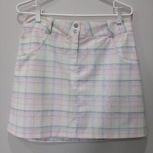 Nike Golf Dri Fit Skort White With Soft Pink Color Paind Size 6